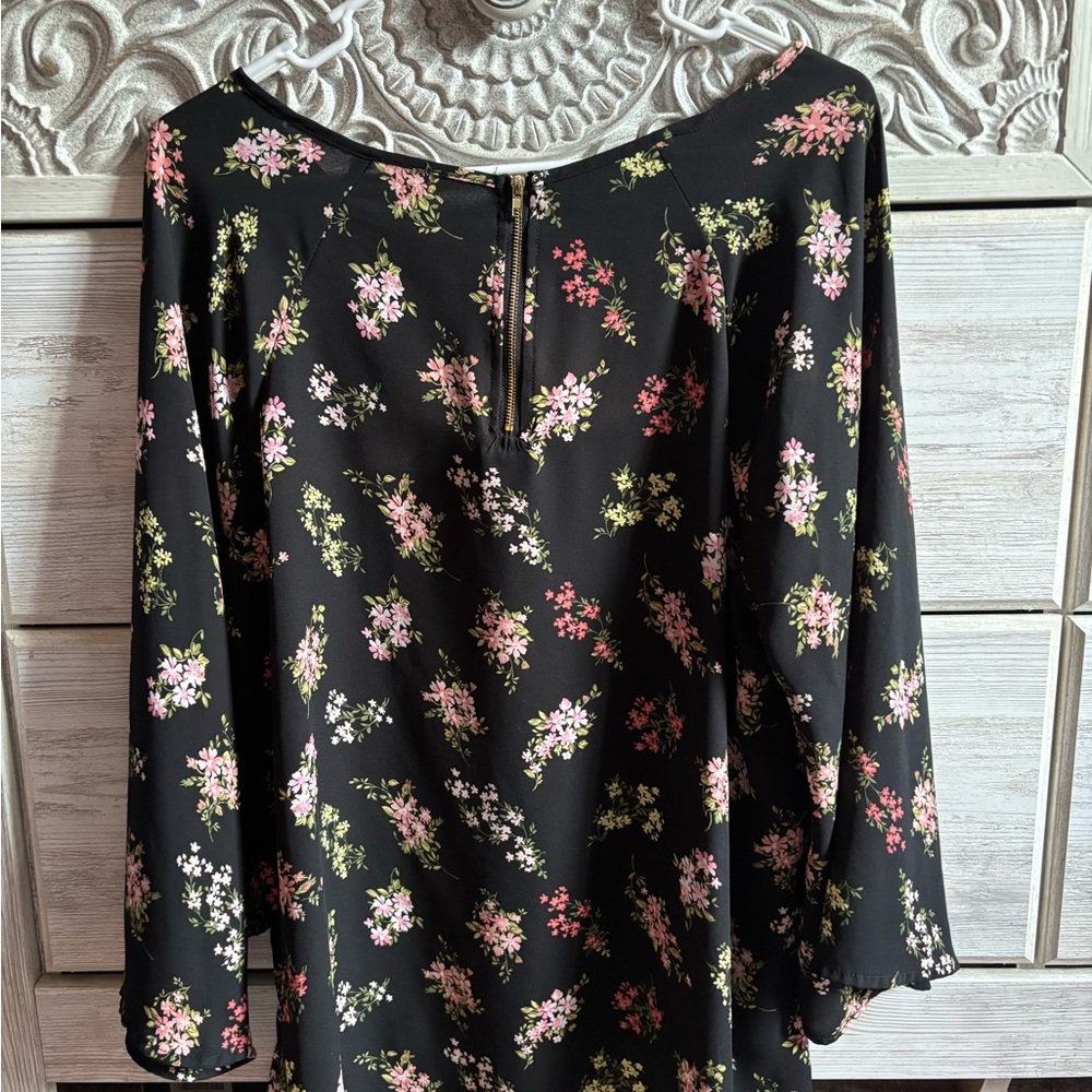 Floral Black Women's Top